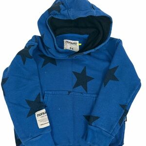 Nununu Kids Hoodie in Blue with Black Stars